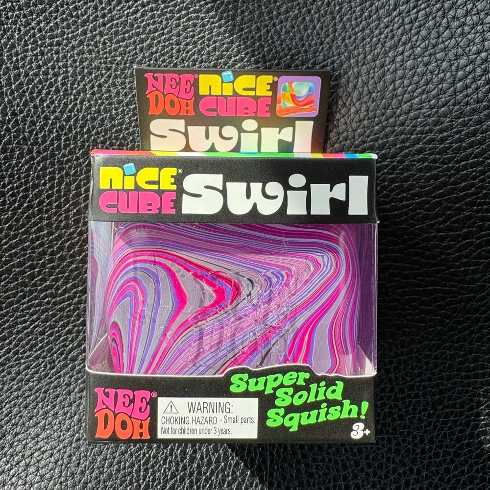 NeeDoh Nice Cube Swirl Kids Toy - Purple & Pink Swirl